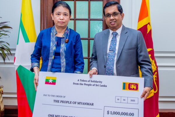 மியன்மாரில் பாதிக்கப்பட்ட மக்களுக்கு ஒரு மில்லியன் அமெரிக்க டொலர் நிதி உதவி