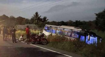 மகியங்கனை வீதியில் சொகுசு பஸ் விபத்து